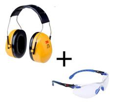 Abafador Ruido 23 Db + Óculos Proteção Esportivo Atirador 3M - Loja Secom