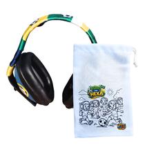Abafador verde amarelo azul e branco para Autistas Torcedor Copa 12 DB