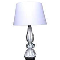 Abajour Em Cristal Murano Branco - São Marcos 43Cm