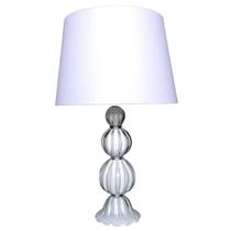 Abajour Em Cristal Murano Branco - São Marcos 53Cm