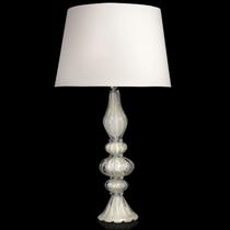 Abajour Em Cristal Murano Pérola - São Marcos 62cm Abajour Em Cristal Murano Pérola - São Marcos 62cm