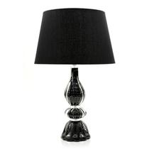 Abajour Em Cristal Murano Preto - São Marcos 43Cm