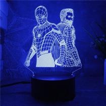 Abajur 3D Acrílico do Homem-Aranha - Luminária de Mesa LED USB