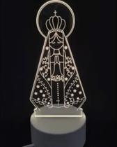 Abajur 3D Aparecida 4w 3 Cores Embuled