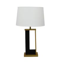 Abajur 70cm Moderno Base Preta c Metal Dourado Abajur 70cm Moderno Base Preta c Metal Dourado