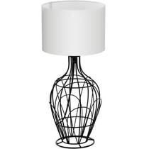Abajur aço preto tecido branco diam. 235 mm 1 X 40W E27 Abajur aço preto tecido branco diam. 235 mm 1 X 40W E27