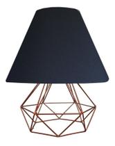 Abajur Aramado Diamante e Cúpula De Tecido Ideal para Mesa De Canto, cabeceira, Quarto