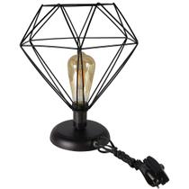 Abajur Aramado Diamante Grande cor preto todos ambientes Abajur Aramado Diamante Grande cor preto todos ambientes