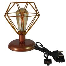 Abajur Aramado Diamante Pequeno cor Cobre todos ambientes Abajur Aramado Diamante Pequeno cor Cobre todos ambientes