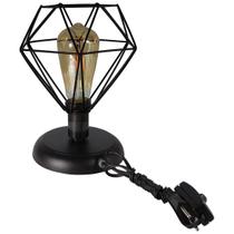 Abajur Aramado Diamante Pequeno cor preto todos ambientes Abajur Aramado Diamante Pequeno cor preto todos ambientes