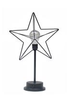 Abajur Aramado Luminária de Mesa Estrela Pilha/USB Preto