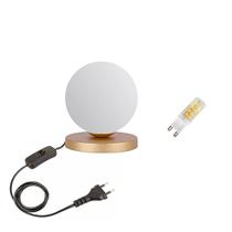 Abajur Arandela Globo Dourado Fosco Interruptor + Lâmpada G9