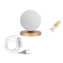Abajur Arandela Jabuticaba Dourado Interruptor Branco + Led