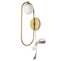Abajur Arandela Oval Arco Dourado c/ Interruptor Branco Abajur Arandela Oval Arco Dourado c/ Interruptor Branco
