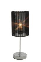 Abajur ariel cromo tecido preto