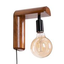 Abajur Auto Colante Cabeceira Cama Quarto Madeira Rústica