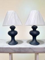 Abajur Azul Escuro Dupla Bivolt Com Cúpula