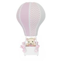 Abajur Balãozinho Cintura Ursa Chevron Rosa Com Branco Quarto Bebê Infantil Abajur Balãozinho Cintura Ursa Chevron Rosa Com Branco Quarto Bebê Infantil