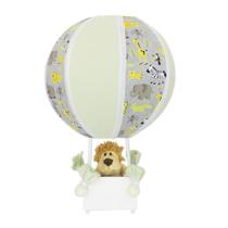 Abajur Balãozinho Leão Safári Verde Quarto Bebê Infantil