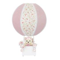 Abajur Balãozinho Ursa Floral Rosa Quarto Bebê Infantil