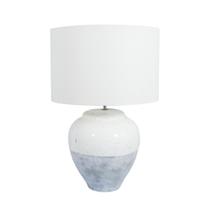 Abajur Base em Cerâmica Base Cinza e Branco Abajur Base em Cerâmica Base Cinza e Branco