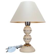 Abajur Bege Esferas Clássico Quarto Sala Luz Suave Bivolt Abajur Bege Esferas Clássico Quarto Sala Luz Suave Bivolt