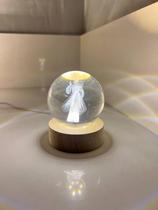 Abajur Bola Cristal Imagens Religiosas 6cm e 8cm Laser 3D Jesus Maria Misericordioso e Familia