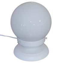 Abajur Bola de Cristal Branco C/Esfera 10x15 Branco brilho