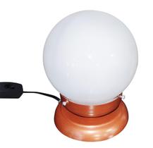 Abajur Bola de Cristal Cobre C/Esfera 10x15 Branco brilho