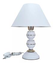Abajur Branco: Iluminação Quarto/Sala. Luminária Bivolt, Design Moderno e Elegante!