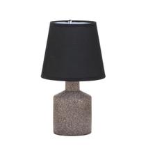 Abajur c/cupula ceramica e linho marrom/preto 110v/220v e27 - Espressione