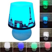 Abajur Capa Paris Lâmpada LED RGBW Iluminando O Seu Quarto A2037