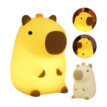 Abajur Capivara Luminária Recarregável Controle de Toque Silicone Led Infantil