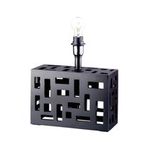 Abajur Casella Preto S/ Cúpula Bronzearte TE 0006