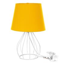 Abajur Cebola Dome Amarelo Com Aramado Branco Abajur Cebola Dome Amarelo Com Aramado Branco