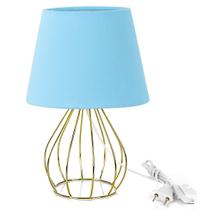 Abajur Cebola Dome Azul Bebe Com Aramado Dourado Abajur Cebola Dome Azul Bebe Com Aramado Dourado