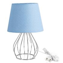 Abajur Cebola Dome Azul/bolinha Com Aramado Cromado Abajur Cebola Dome Azul/bolinha Com Aramado Cromado