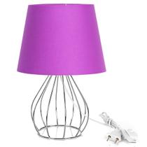 Abajur Cebola Dome Roxo Com Aramado Cromado Abajur Cebola Dome Roxo Com Aramado Cromado