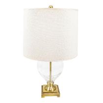 Abajur Classico Cristal Abaulado Base Metal Dourado Abajur Classico Cristal Abaulado Base Metal Dourado