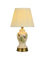Abajur Clássico Porcelana Bojudo Cúpula Chanfrado Pintura