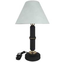 Abajur Clássico Roma Quarto Sala Luminária Decoração Preto Cúpula Branca Abajur Clássico Roma Quarto Sala Luminária Decoração Preto Cúpula Branca