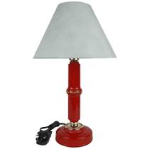 Abajur Clássico Roma Quarto Sala Luminária Decoração Vermelho Royal Cúpula Branca Abajur Clássico Roma Quarto Sala Luminária Decoração Vermelho Royal Cúpula Branca