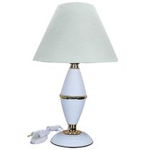 Abajur Clássico Style Quarto Sala Luminária Decoração Branco Cúpula Branca Abajur Clássico Style Quarto Sala Luminária Decoração Branco Cúpula Branca