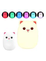 Abajur Colorido Noturno Crianças Luminária Gato Fofo Touch Abajur Colorido Noturno Crianças Luminária Gato Fofo Touch