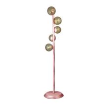 Abajur Coluna Piso Figo Rosé com Globo de Vidro ÂMBAR Abajur Coluna Piso Figo Rosé com Globo de Vidro ÂMBAR