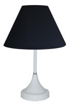 Abajur Com A Base em várias cores E Cúpula De Algodão preta ou branca - Ideal para Sala e Quarto