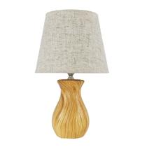 Abajur Cor Madeira e Cúpula Palha - Luminária de Mesa Quarto