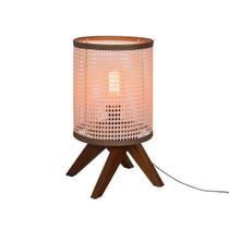 Abajur Cristal de Mesa com Base em Madeira 4 Pés Design Moderno e Aconchegante Abajur Cristal de Mesa com Base em Madeira 4 Pés Design Moderno e Aconchegante