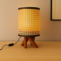 Abajur Cristal de Mesa com Base em Madeira 4 Pés Design Moderno e Aconchegante