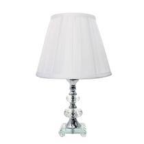 Abajur Cristal De Mesa Com Cúpula Drapeada Branca 35 Cm Abajur Cristal De Mesa Com Cúpula Drapeada Branca 35 Cm